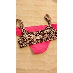 Xhilaration Leopard Print and Pink Bikini